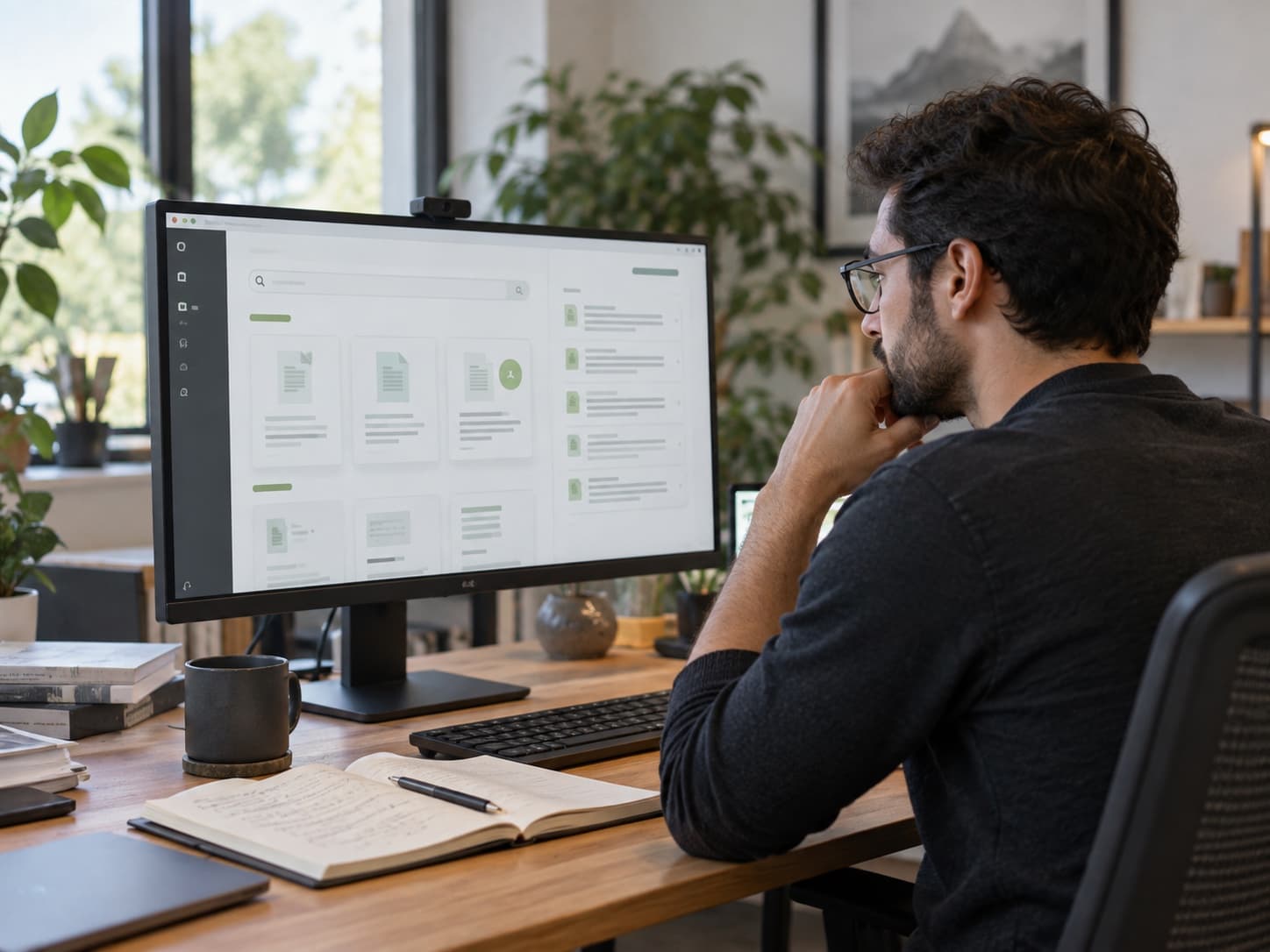 AI engineer reviewing a knowledge retrieval interface